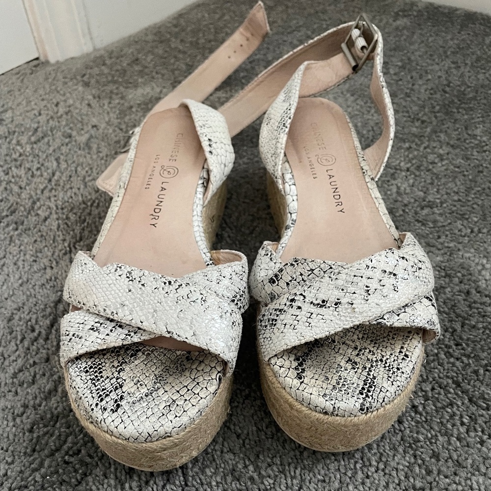 Chinese Laundry snakeskin platforms